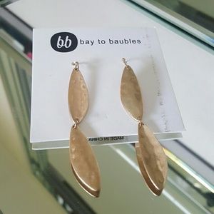 Gustin Gold Hammered Drop Earrings
